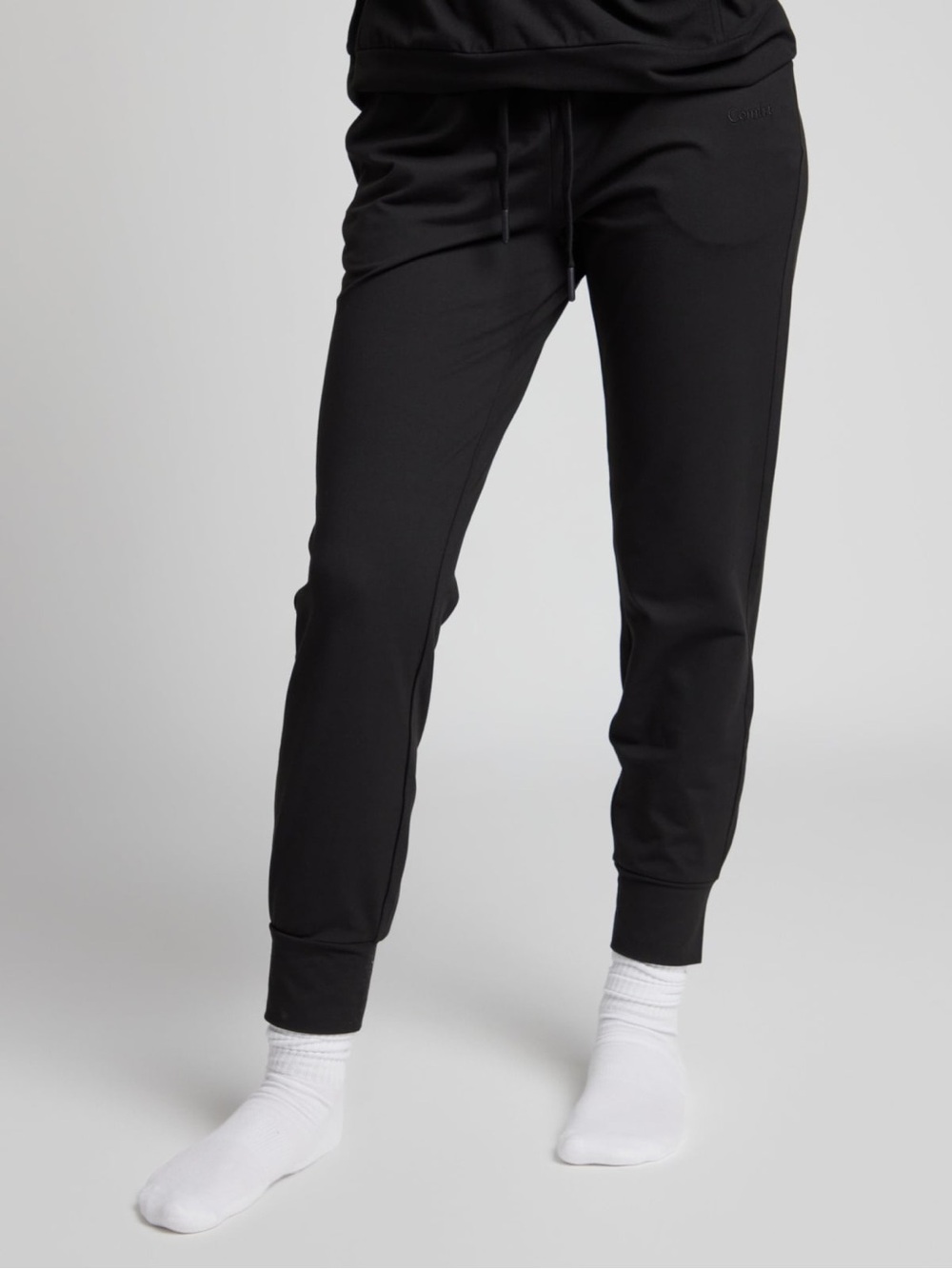 Comfrt unisex Black Joggers Size L Drawstring Waist Elastic Pockets